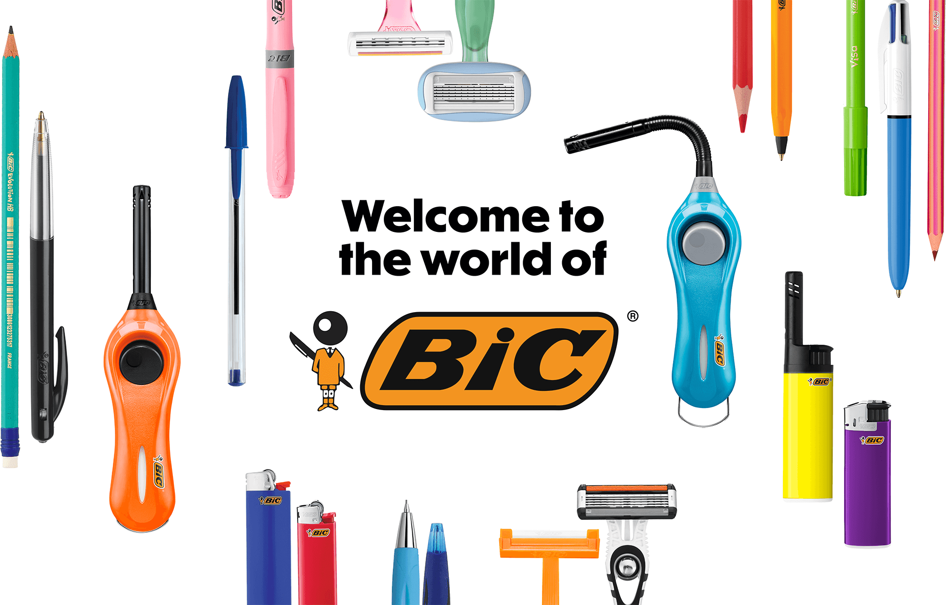 Desktop header image for homepage featuring brand visuals